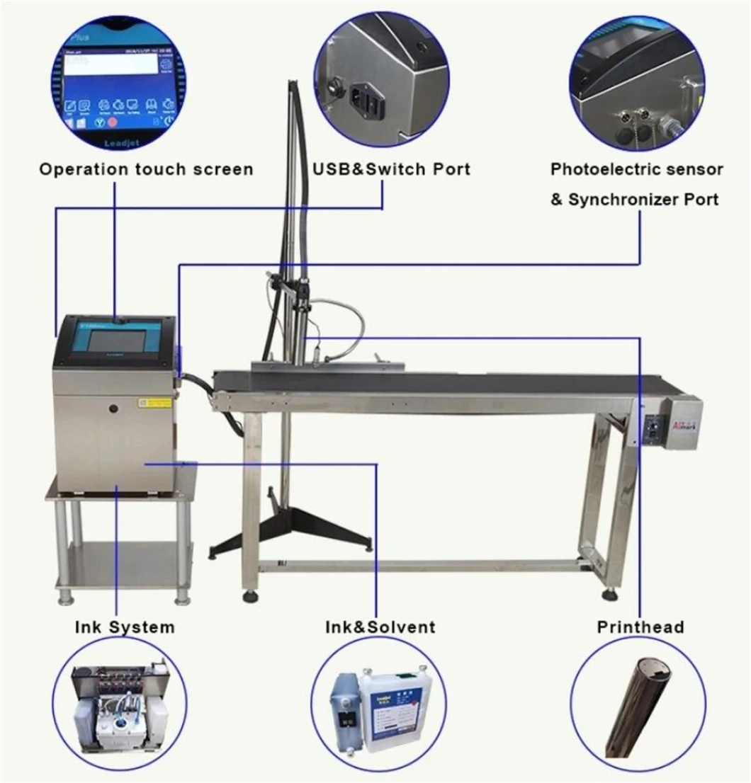 New Product DC940 High Speed Cij Industrial Marking Machine Small Characters Continuous Batch Inkjet Code Date Printer