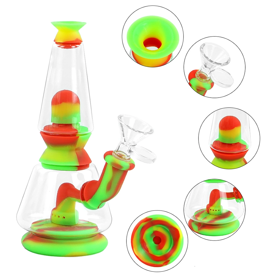 Material Silicone 7′′ Water Pipe Glass Water Pipe