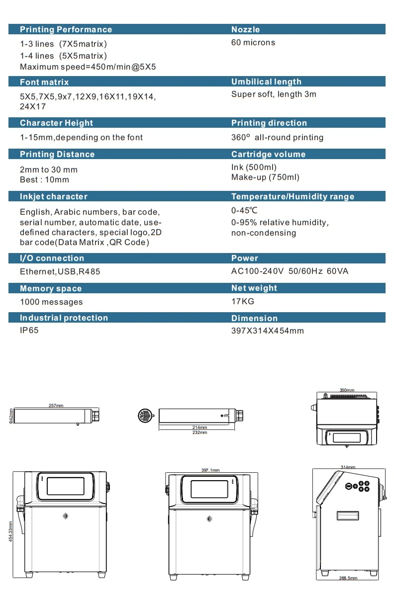 2021 Hot Sale Fast Production Continuous Inkjet Printer