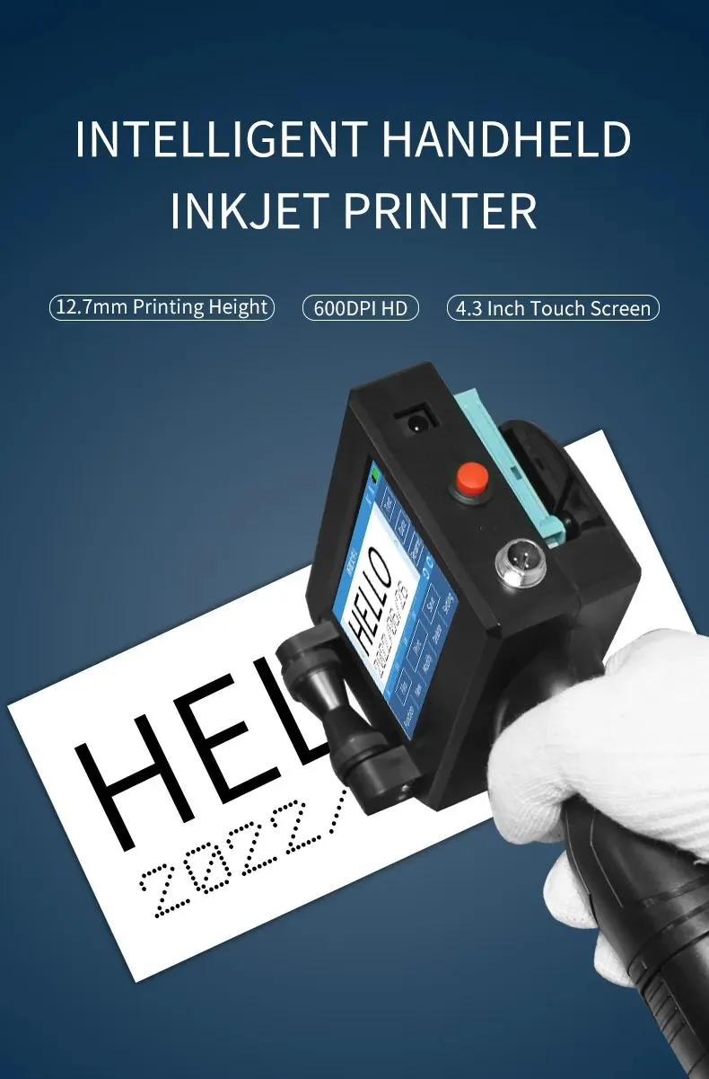 12.7mm Tij Intelligent Portable Handheld Expiry Date Code Count Batch Number Inkjet Printer